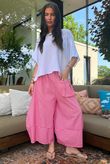 Arbi Gingham Pocket Culotte Pant Raspberry